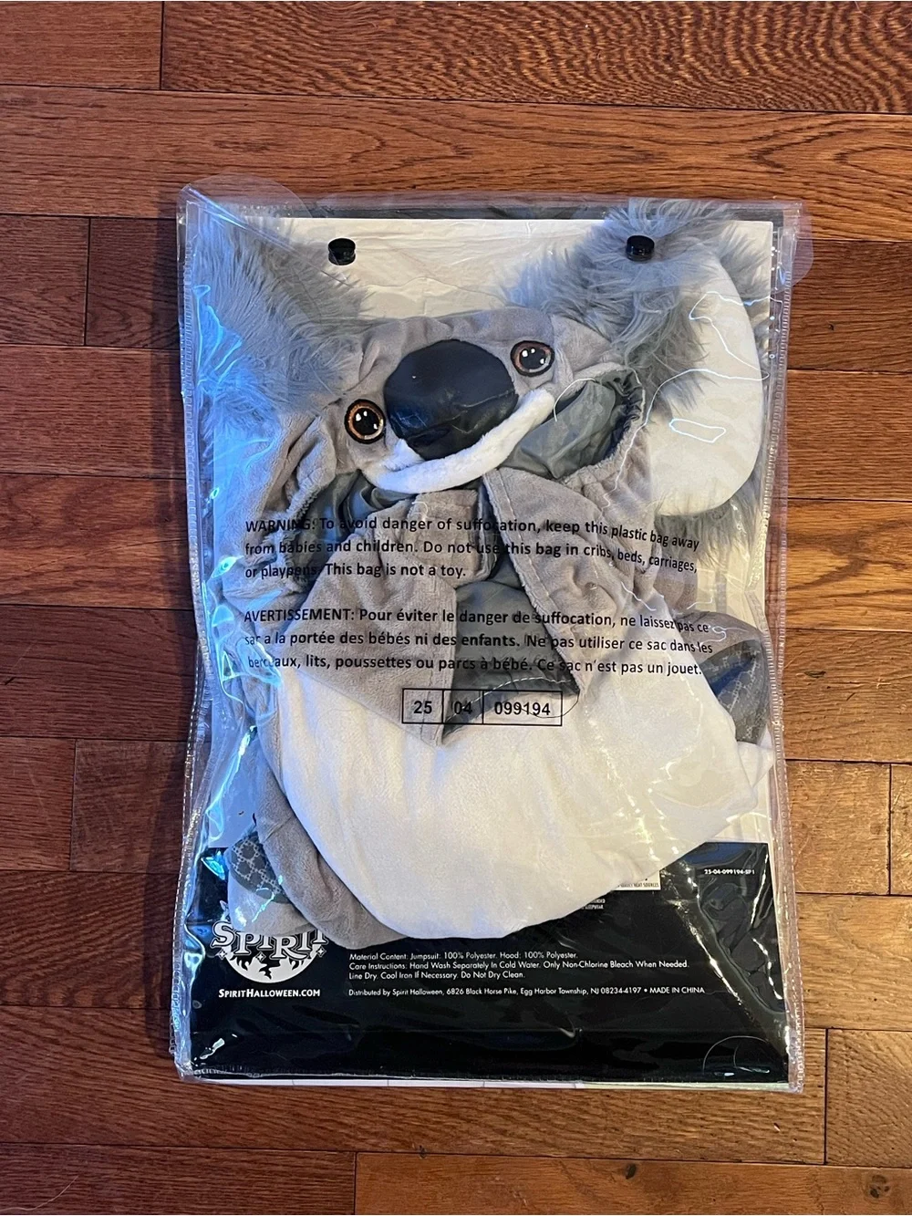 Spirit Koala Infant Costume - Gray & White Koala Jumpsuit with Hood